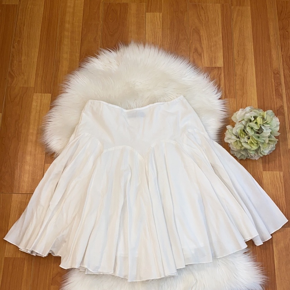 Club Monaco Sz 6 White Polka Got A Line Full Pleated Skirt